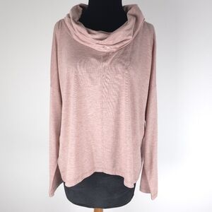 Lou & Grey Jersey knit heathered pink cowl L